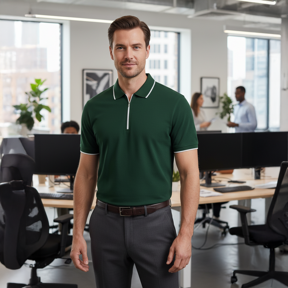 Mens Polo Zipper